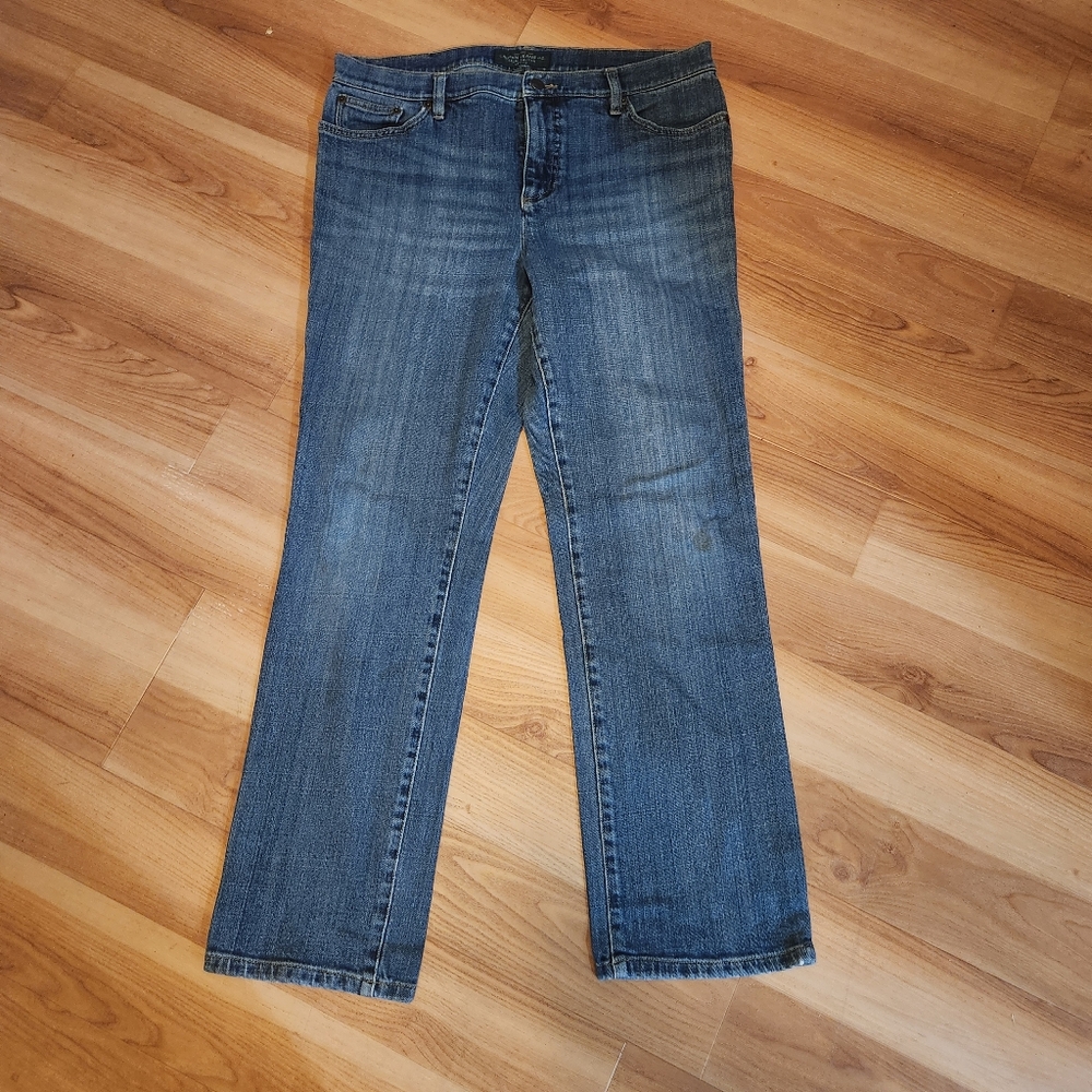 LRL Lauren Jeans Co. Women's Size 12p Blue Denim Classic Straight Jeans